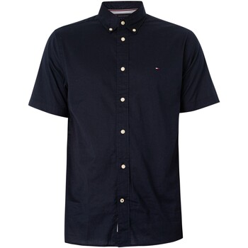 Kleidung Herren Kurzärmelige Hemden Tommy Hilfiger Flex-Popeline-Kurzarmhemd Blau