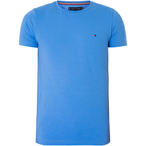 Kleidung Herren T-Shirts Tommy Hilfiger Extra schmales Stretch-T-Shirt Blau