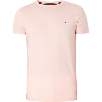 Kleidung Herren T-Shirts Tommy Hilfiger Extra schmales Stretch-T-Shirt Rosa