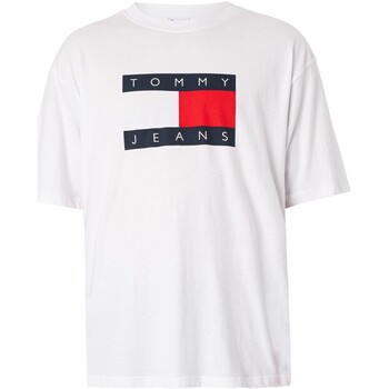 Kleidung Herren T-Shirts Tommy Jeans T-Shirt mit Skate-Flagge Weiss