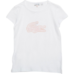 Kleidung Mädchen T-Shirts Lacoste TJ8048 Weiss