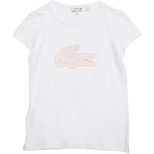 Kleidung Mädchen T-Shirts Lacoste TJ8048 Weiss
