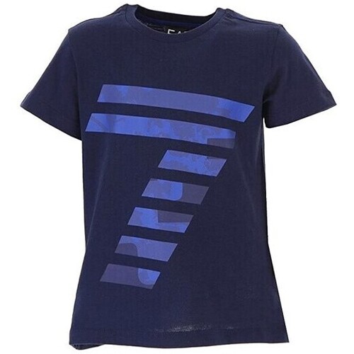 Kleidung Jungen T-Shirts Emporio Armani EA7 3ZBT65-BJA2Z Blau