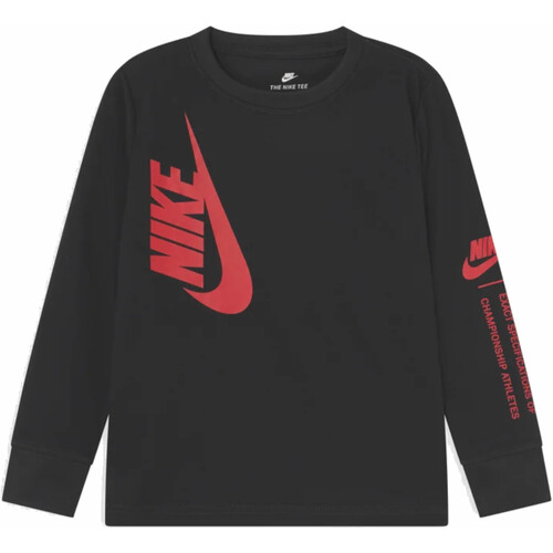 Kleidung Jungen Langarmshirts Nike 86I016 Schwarz