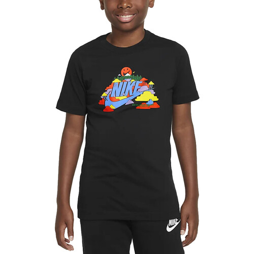 Kleidung Jungen T-Shirts Nike DX1148 Schwarz
