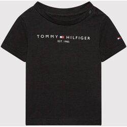 Kleidung Kinder T-Shirts Tommy Hilfiger KN0KN01487 Schwarz