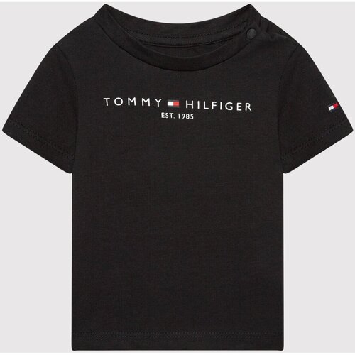 Kleidung Kinder T-Shirts Tommy Hilfiger KN0KN01487 Schwarz