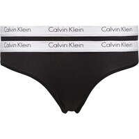 Unterwäsche Damen Slips Calvin Klein Jeans 2P Thong Schwarz