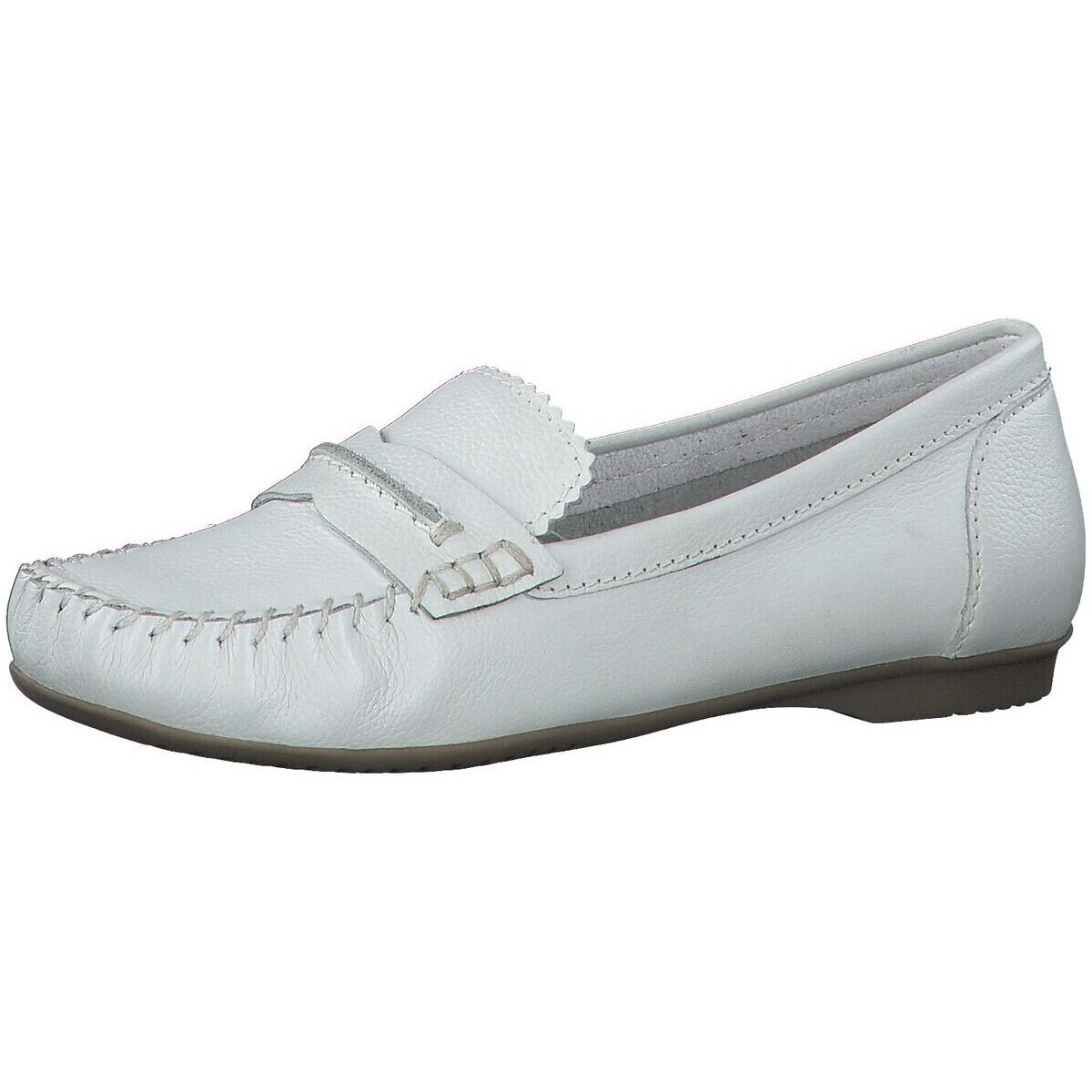 Schuhe Damen Slipper Marco Tozzi Slipper Weiß Mokassin 2-24225-42/100 100 Weiss