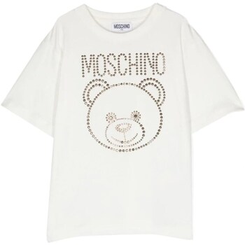 Kleidung Mädchen T-Shirts Moschino HBM060LBA10 Weiss