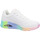 Schuhe Damen Sneaker Skechers Uno Rainbow Souls 155134MLT Weiss