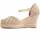 Schuhe Damen Leinen-Pantoletten mit gefloch Leindia 87243 Beige