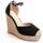 Schuhe Damen Leinen-Pantoletten mit gefloch Montevita 87250 Schwarz