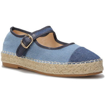 Schuhe Damen Leinen-Pantoletten mit gefloch La Modeuse 69868_P162530 Blau