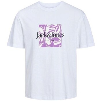 Kleidung Herren T-Shirts Jack & Jones 12250436 JORLAFAYETTE Weiss