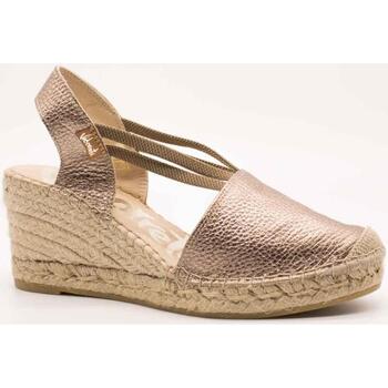 Schuhe Damen Leinen-Pantoletten mit gefloch Vidorreta  Gold
