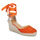 Schuhe Damen Leinen-Pantoletten mit gefloch Castaner CARINA Orange