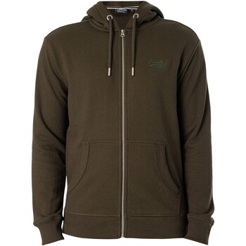Kleidung Herren Sweatshirts Superdry Essential Logo-Kapuzenpullover mit Reißverschluss Grün