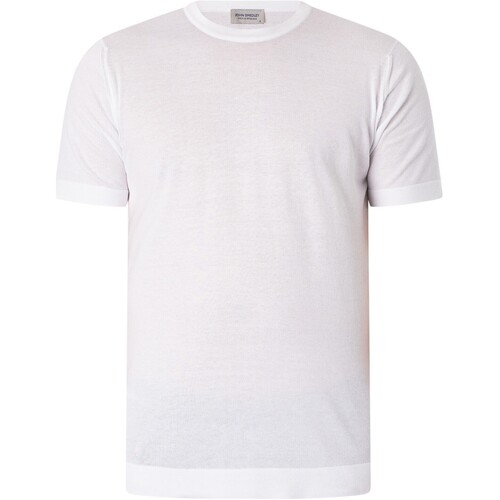 Kleidung Herren T-Shirts John Smedley Lorca Rahmengenähtes T-Shirt Weiss