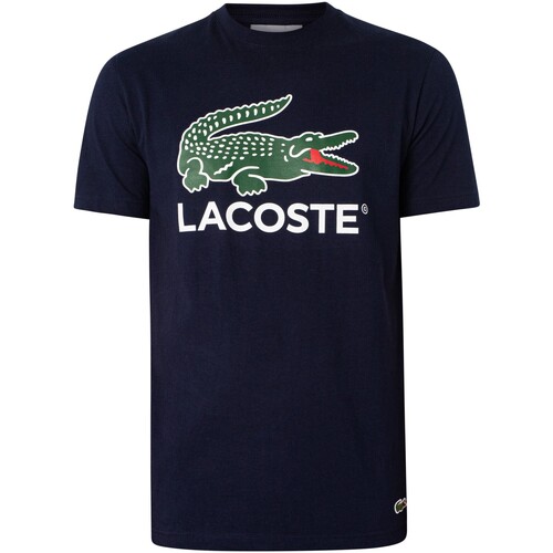 Kleidung Herren T-Shirts Lacoste Logo Grafik T-Shirt Blau