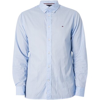 Kleidung Herren Langärmelige Hemden Tommy Hilfiger Normales Flex-Popeline-Hemd Blau