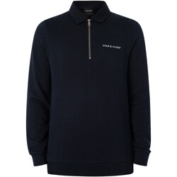 Kleidung Herren Sweatshirts Lyle & Scott Sweatshirt mit Loopback-Stickerei und Kragen Blau