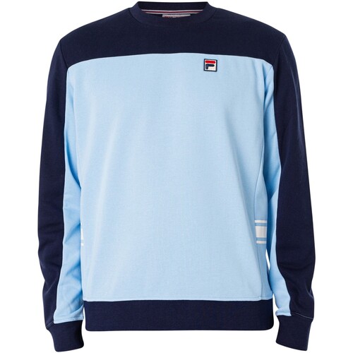 Kleidung Herren Sweatshirts Fila Mattfarbenes Block-Sweatshirt Blau