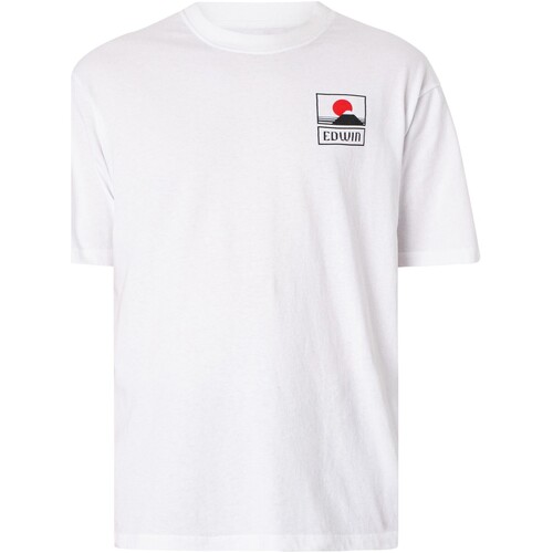 Kleidung Herren T-Shirts Edwin Sonnenuntergang auf dem Fujisan T-Shirt Weiss