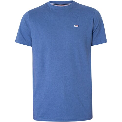Kleidung Herren T-Shirts Tommy Jeans Schmales Jersey-T-Shirt Blau