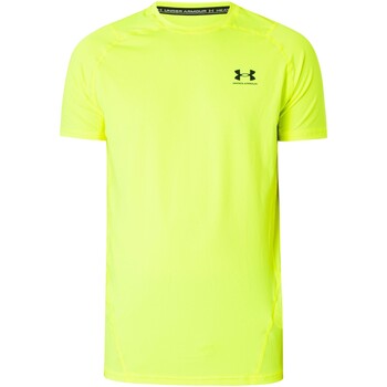 Kleidung Herren T-Shirts Under Armour HeatGear Tailliertes Kurzarm-T-Shirt Gelb