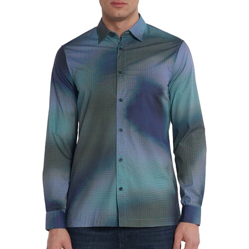 Kleidung Herren Langärmelige Hemden EAX Camicia Blau