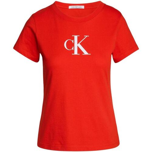 Kleidung Damen T-Shirts & Poloshirts Calvin Klein Jeans  Rot