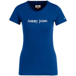 Kleidung Damen T-Shirts Tommy Jeans Slim Essential Blau