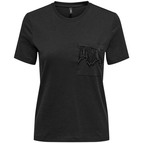 Kleidung Damen T-Shirts & Poloshirts Only 15315348 TRIBE-BLACK Schwarz