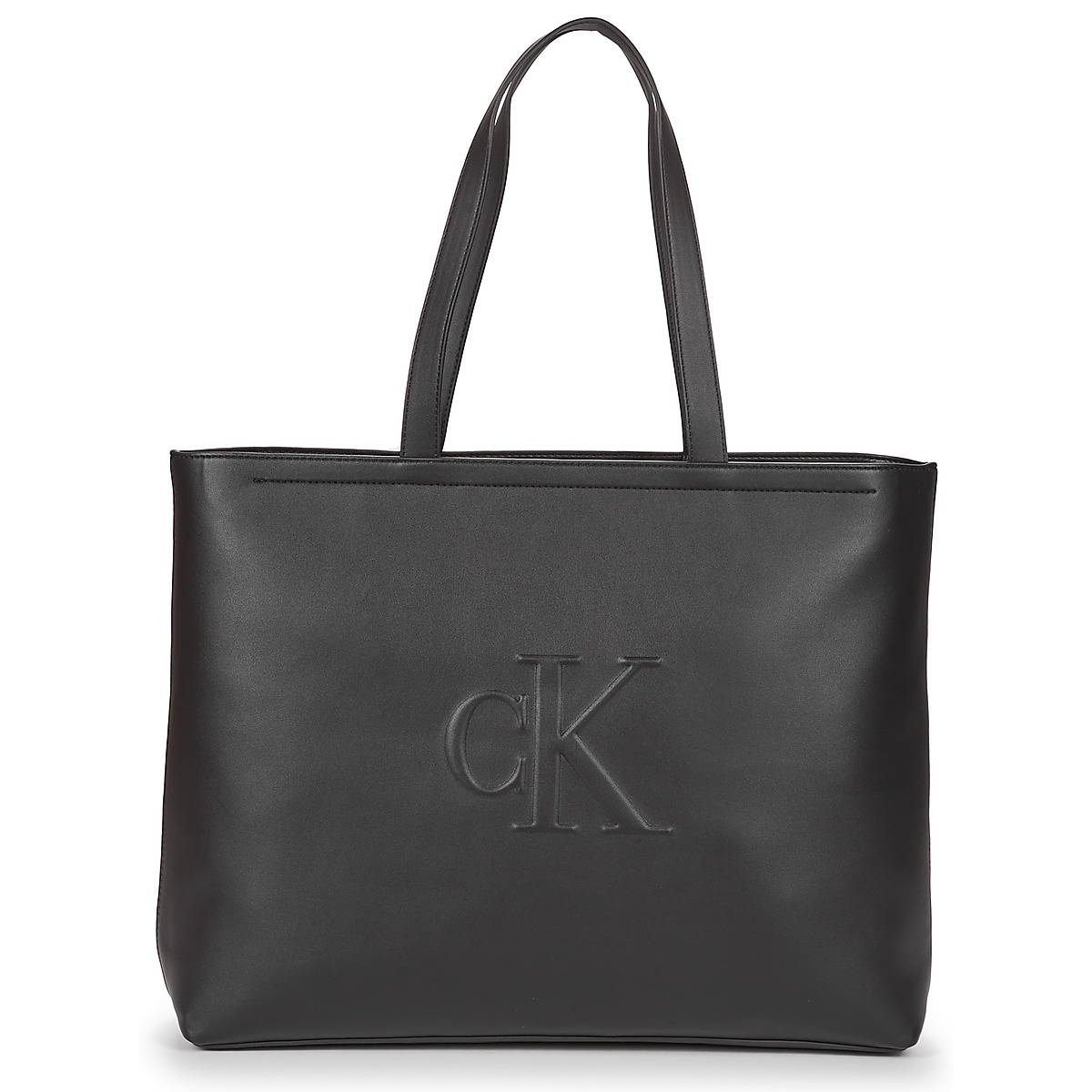 Calvin Klein Jeans SCULPTED SLIM TOTE34 DEBOSS Schwarz Kostenloser Versand Spartoo Taschen Shopper Einkaufstasche Damen 90 93