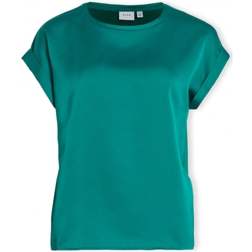 Kleidung Damen Tops / Blusen Vila Noos Top Ellette - Ultramarine Green Grün