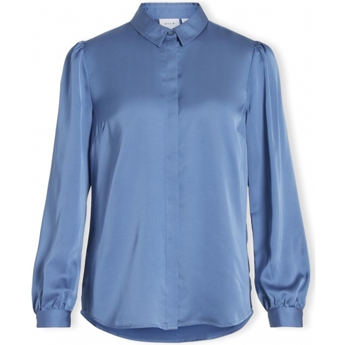 Kleidung Damen Tops / Blusen Vila Noos Shirt Ellette Satin - Coronet Blue Blau