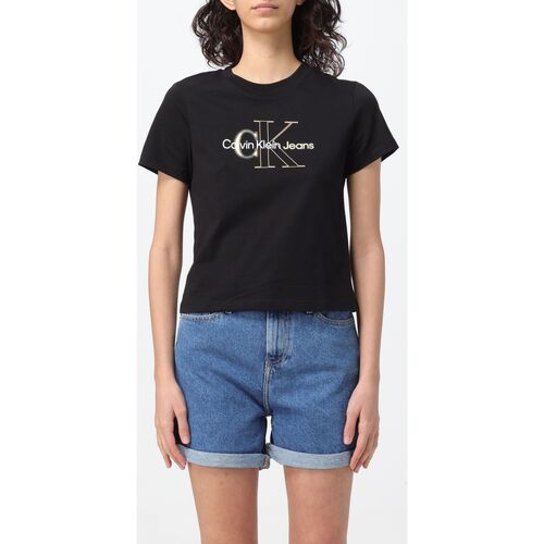 Kleidung Damen T-Shirts & Poloshirts Calvin Klein Jeans J20J222639 BEH Schwarz