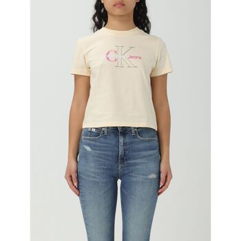 Kleidung Damen T-Shirts & Poloshirts Calvin Klein Jeans J20J222639 ZCY Beige
