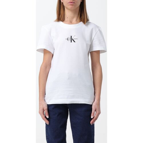Kleidung Damen T-Shirts & Poloshirts Calvin Klein Jeans J20J222564 YAF Weiss