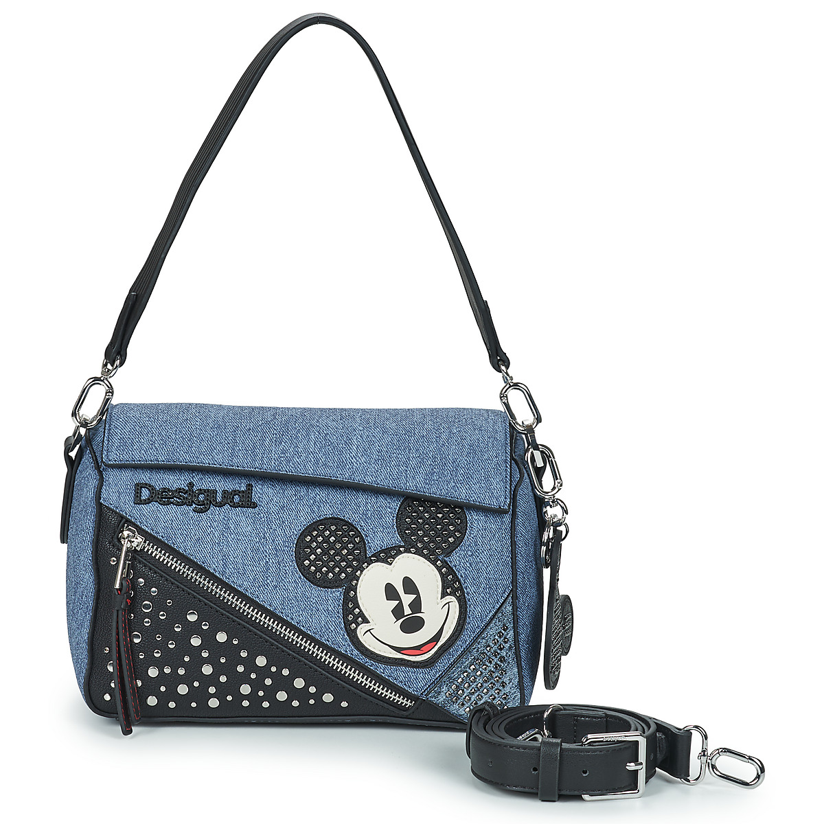 Taschen Damen Schultertaschen Desigual BAG MICKEY DENIM EDGE PHUKET MINI NF PU Blau