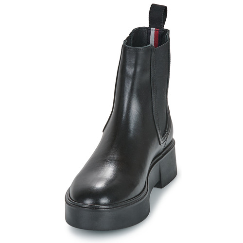 Tommy Hilfiger MINIMAL LEATHER CHELSEA LOGOTAPE Schwarz