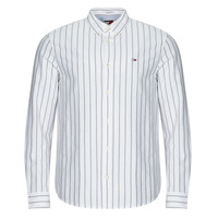 Kleidung Herren Langärmelige Hemden Tommy Jeans TJM REG OXFORD STRIPE SHIRT Weiss