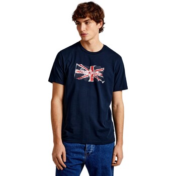 Kleidung Herren T-Shirts Pepe jeans CAMISETA CASUAL HOMBRE CLAG   PM509384 Blau