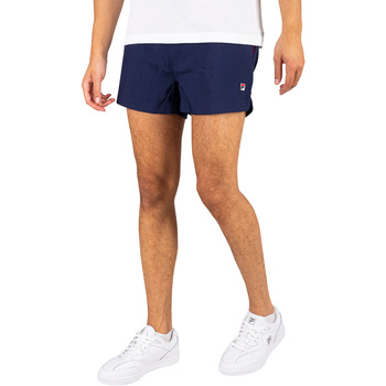 Kleidung Herren Shorts / Bermudas Fila Hightide gestreifte Sweat-Shorts mit 4 Frotteetaschen Blau