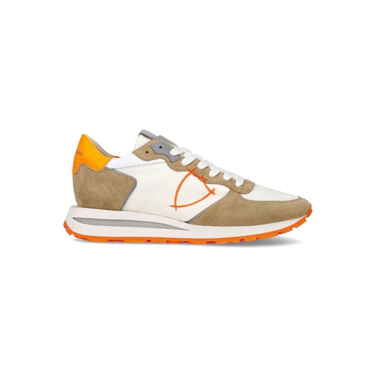 Schuhe Herren Sneaker Philippe Model TKLU WN02 - TROPEZ HAUTE LOW-MONDIAL NEON BLANC/ORANGE Weiss