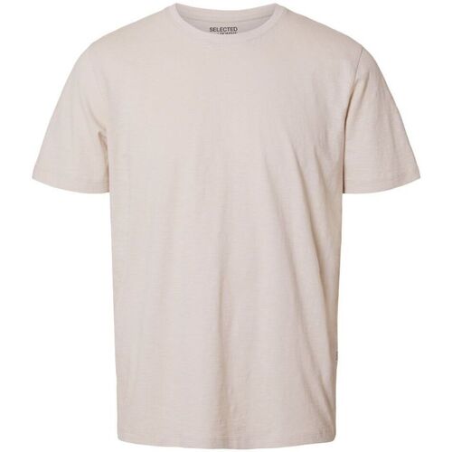Kleidung Herren T-Shirts & Poloshirts Selected 16092508 ASPEN-OATMEAL Beige