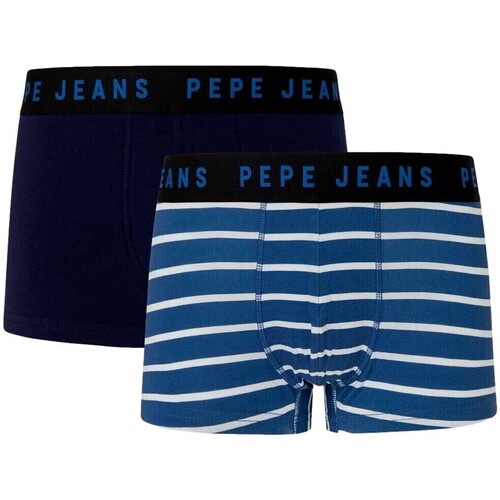 Unterwäsche Herren Boxer Pepe jeans PACK 2 BOXES STRIPES HOMBRE   PMU11149 Blau