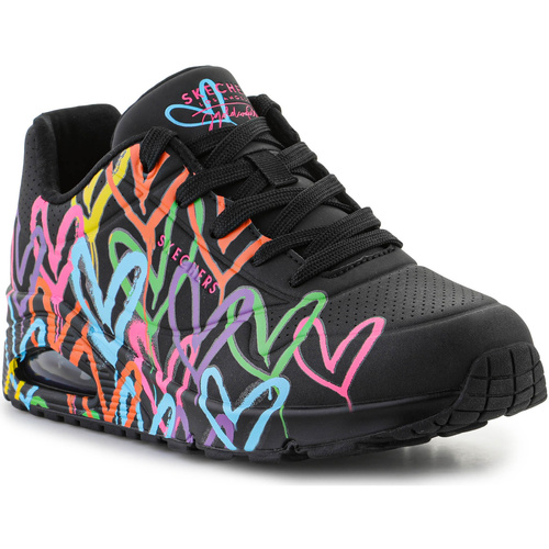 Schuhe Damen Sneaker Low Skechers Highlight Love 177981/BKMT Black/Multi Schwarz