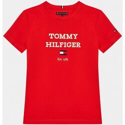 Kleidung Kinder T-Shirts & Poloshirts Tommy Hilfiger KB0KB08671 - TH LOGO-XND FIERCE RED Rot